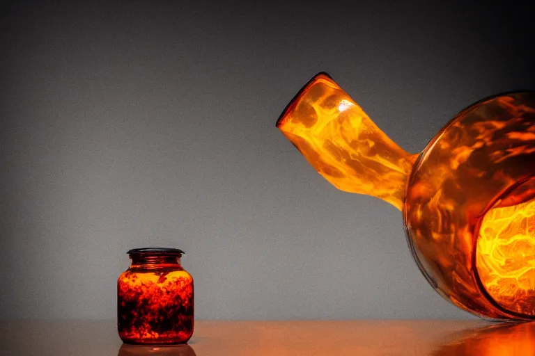 Image similar to jar of lava, studio photography