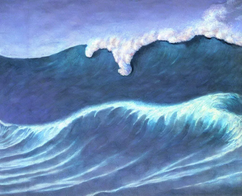 Image similar to banzai pipeline wave breaking darkness barrel by zdzisław beksinski ; ultra - realistic 3 d depth shading ; third reef pipeline by katsushika hokusai