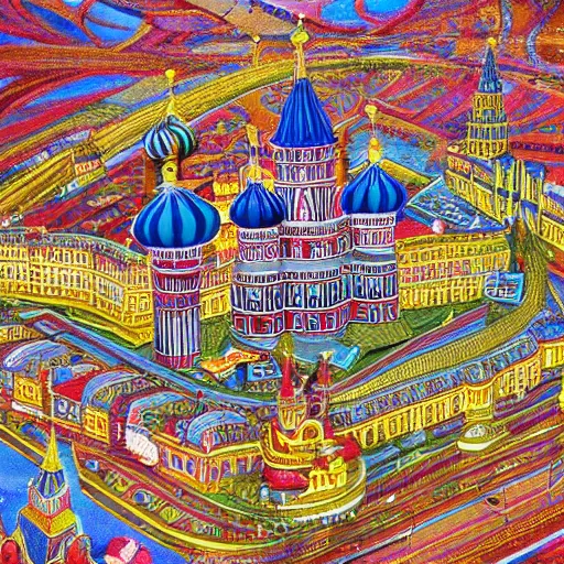 Prompt: city of moscow made out of candy, 1 9 2 0 ’ s colored pencil, highly detailed, highly accurate, abstract art, deep aesthetic, 8 k, highly ornate intricate details, cinematic lighting, rich colors, ray tracing, hyperrealistic, photorealistic, cinematic landscape, trending on artstation,