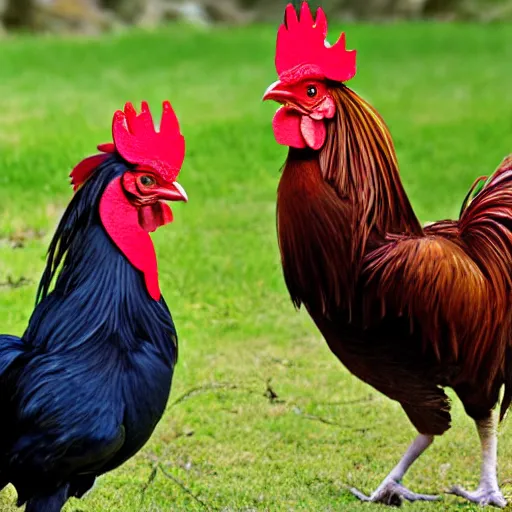 Prompt: bets on a rooster fight