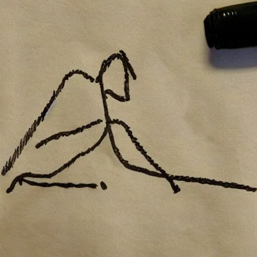 Image similar to a napkin drawing of a stick figure