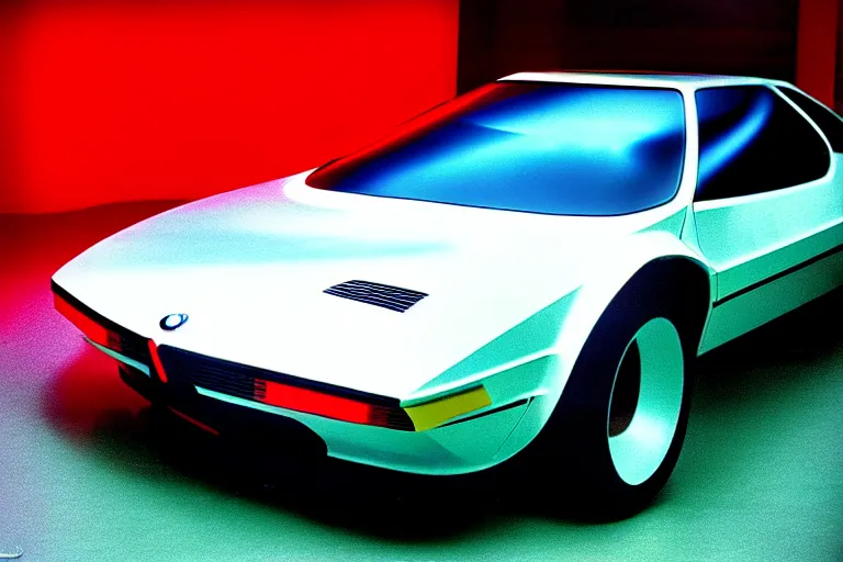 stylized poster of a single 1 9 8 1 bmw m 1 concept,, Stable Diffusion
