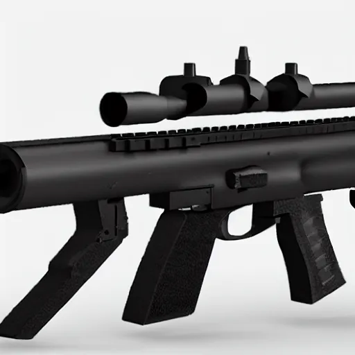 Image similar to a 3 d printed barrett 5 0 cal sniper rifle, hd, hyper realistic, rendered in unreal engine 5 at mex resolution.