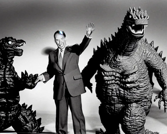 Image similar to Abbott and Costello meet Godzilla