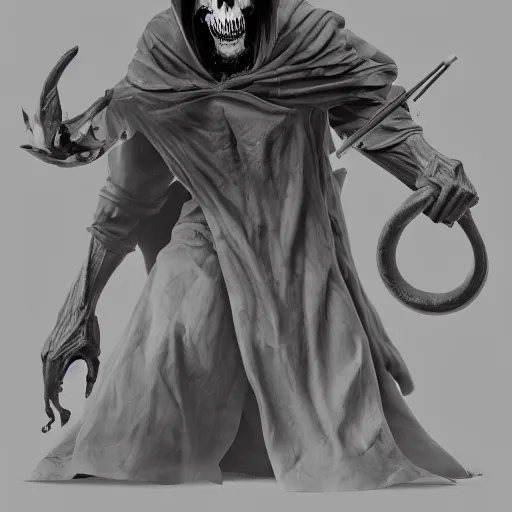 Image similar to grim reaper but master splinter, photorealistic, artstation