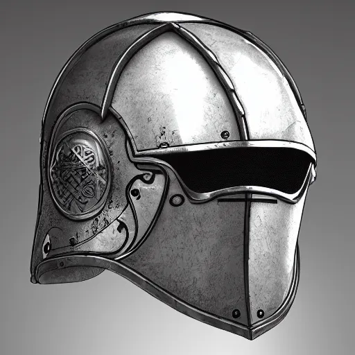 Image similar to knight helmet, detailed, 4k, style of hydro74