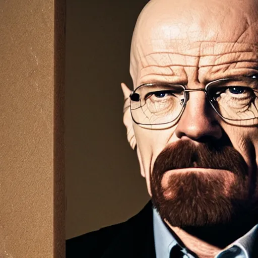 Prompt: Walter white looking through a portal at another Walter