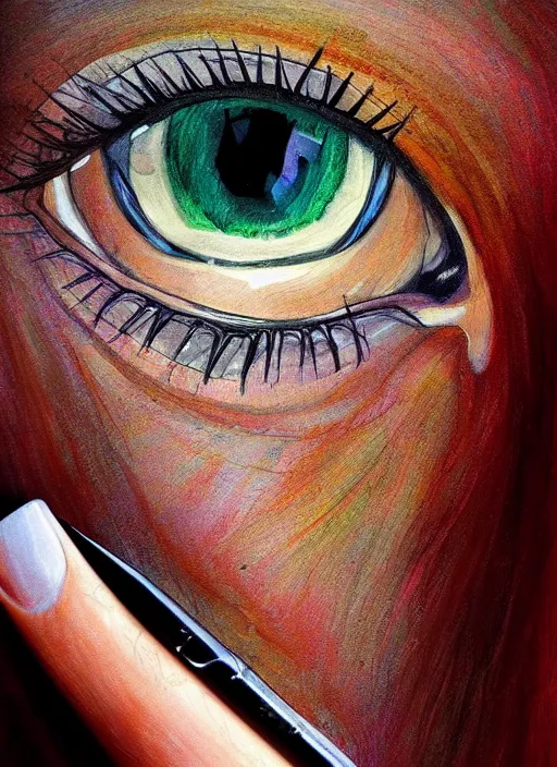Image similar to portrait of a stunningly beautiful eye, art by signature