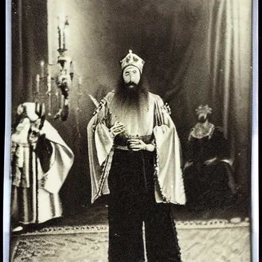 Image similar to Ivan the Terrible in his palace in Moscow dance rock-n-roll, high detail, Polaroid , old photo width 768