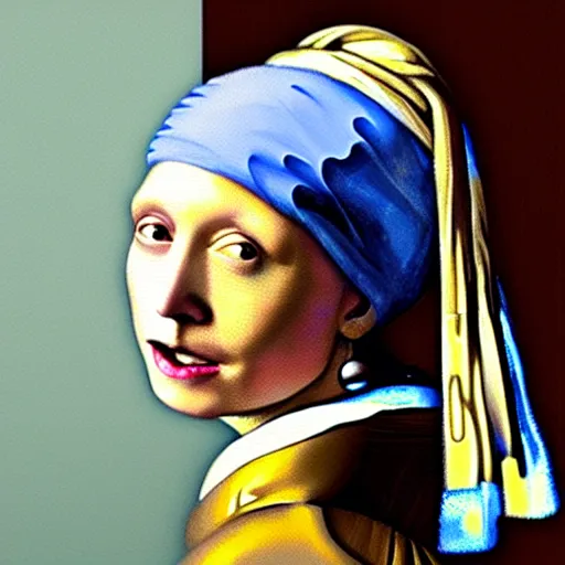 Image similar to painting of Elon Musk posed in the style of ‘Johannes Vermeer\'s girl with a pearl earring’ hyperrealistic, moody lighting, golden hour