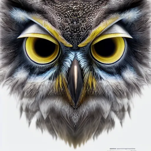 Image similar to magic owl, portrait, hyperrealistic, symmetry, octane render, detailed, hdr