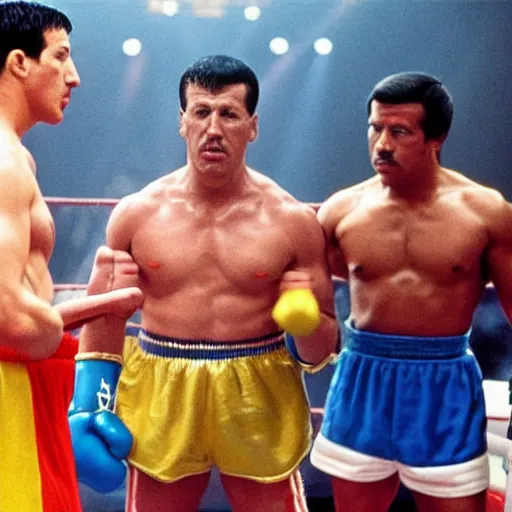 Image similar to rocky 4 directed by wes anderson,