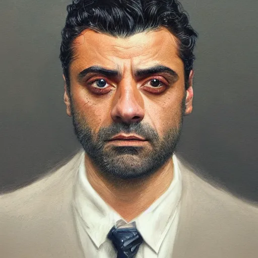 Image similar to oscar isaac, closeup portrait art by donato giancola and greg rutkowski, realistic face, digital art, trending on artstation, symmetry!!