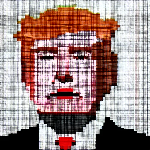 Prompt: pixel art of donald trump