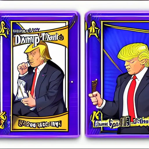 Image similar to donald trump as a yu - gi - oh card character