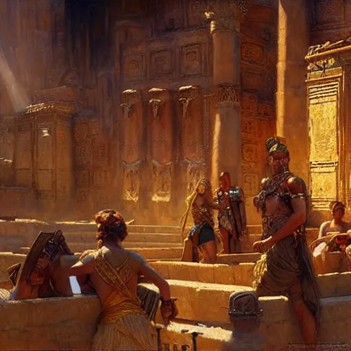 Image similar to babylon the ancient city. highly detailed painting by gaston bussiere, craig mullins, j. c. leyendecker 8 k