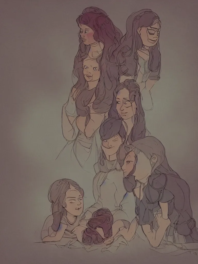 Image similar to sisterhood by disney concept artists, blunt borders, rule of thirds