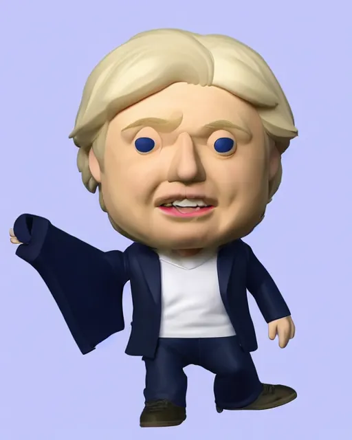 Image similar to full body 3d render of boris johnson as a funko pop, Funko pop, studio lighting, white background, blender, trending on artstation, 8k, highly detailed