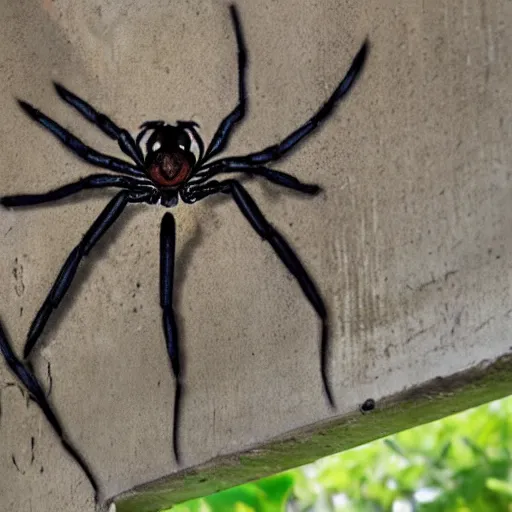 Prompt: a giant spider with a decrepit building on its abdomen