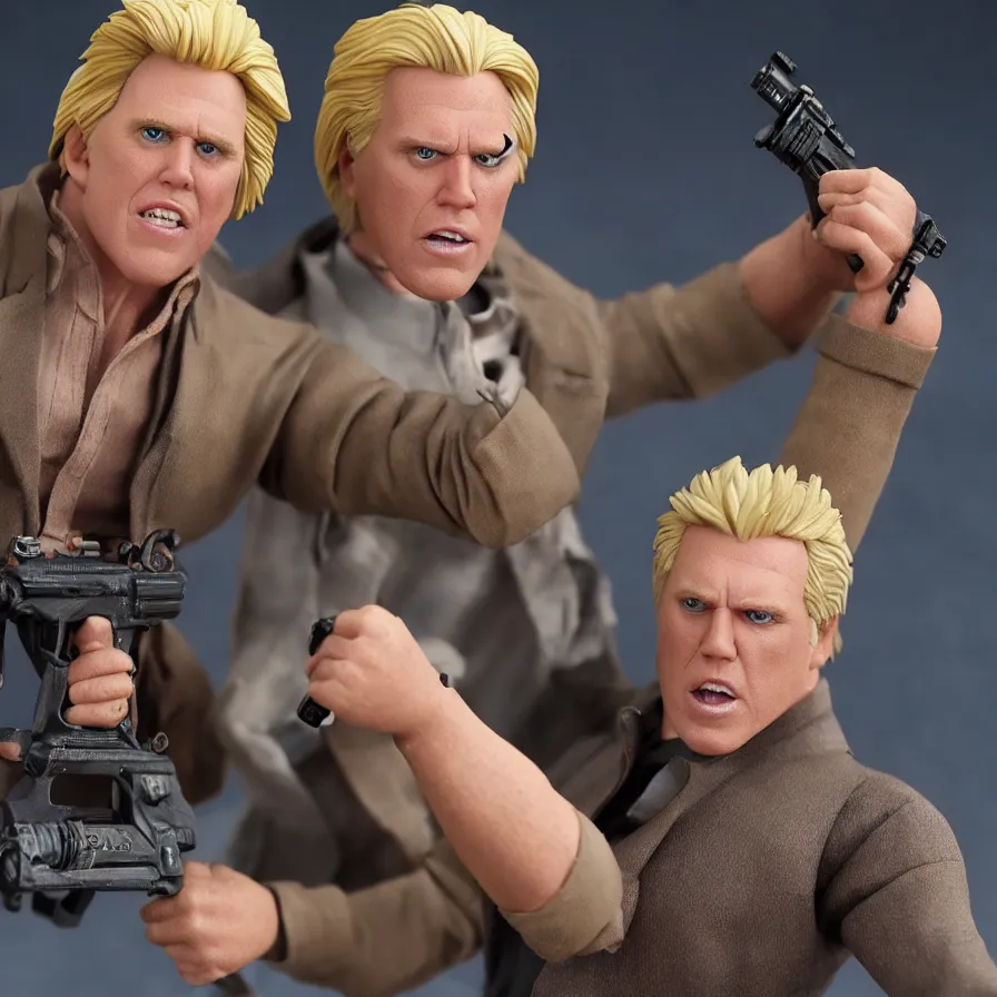 Prompt: gary busey hot toys action figure promo shots 4 k photography