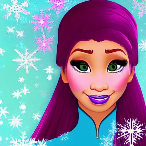 Image similar to nicki minaj is a character from frozen, digital art