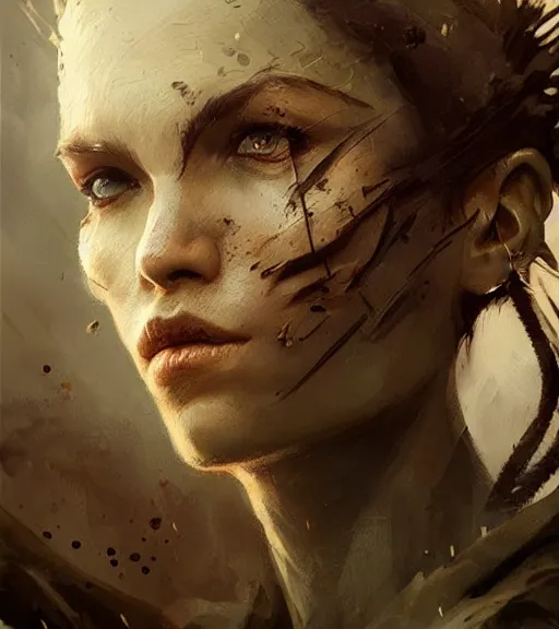 Prompt: war, realistic face, in the style of greg rutkowski, fantasy, amazing detail, epic, intricate, elegant, smooth, sharp focus