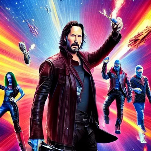 Image similar to Keanu Reeves Guardians of the Galaxy