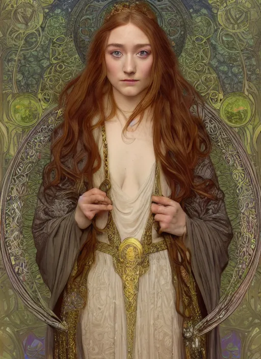 Prompt: Saoirse Ronan as God of Beauty, cute, fantasy, intricate, elegant, highly detailed, digital painting, 4k, HDR, concept art, smooth, sharp focus, illustration, art by alphonse mucha,artgerm, H R Giger