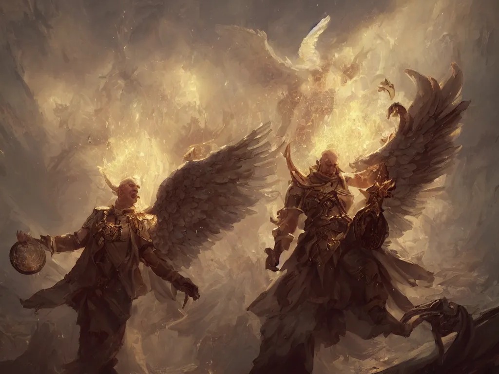 Image similar to an angel headmaster floating in the baroque era, hearthstone art style, epic fantasy style art by Craig Mullins, fantasy epic digital art, epic fantasy card game art by Greg Rutkowski