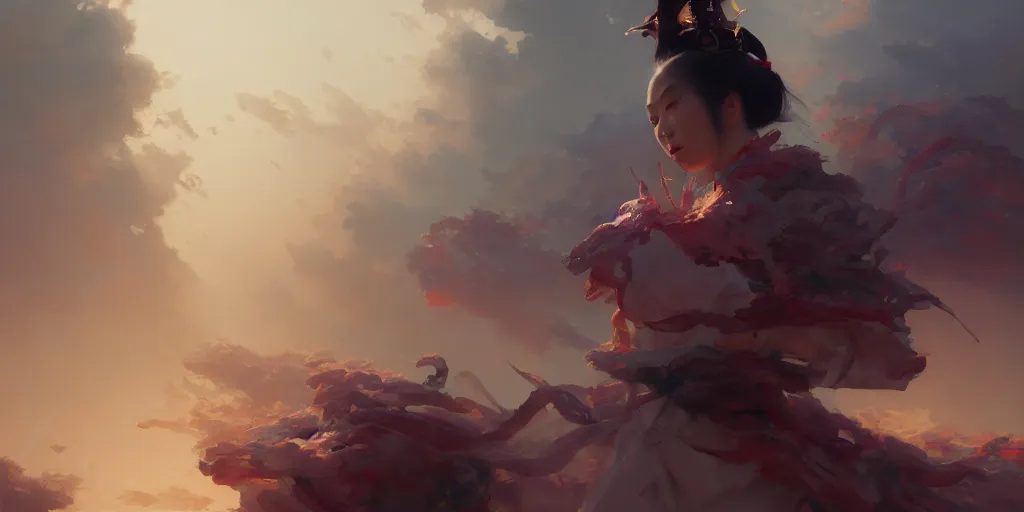 Image similar to genshin impact, extremely detailed digital painting, in the style of fenghua zhong and ruan jia and jeremy lipking and peter mohrbacher, mystical colors, rim light, beautiful lighting, 8 k, stunning scene, raytracing, octane, trending on artstation