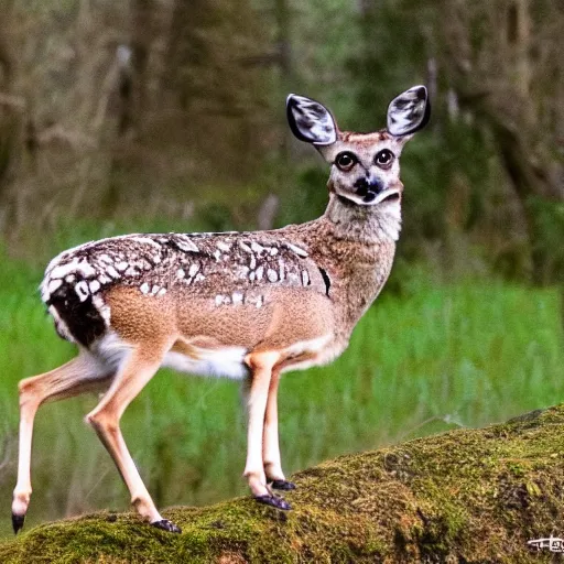 Image similar to photo of a hybrid between a deer and an owl