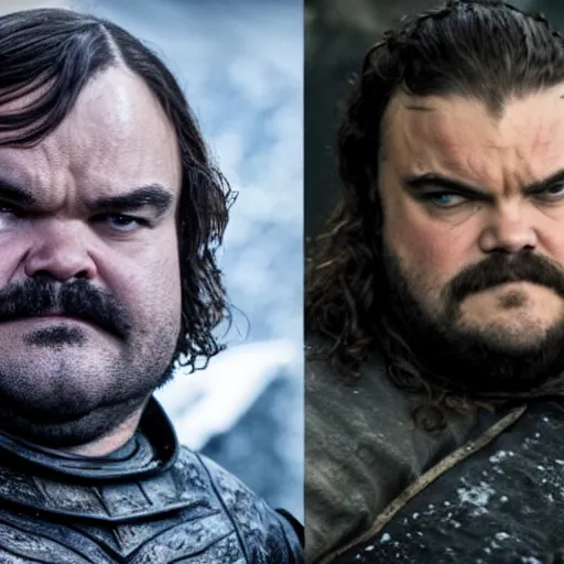 Prompt: jack black in game of thrones