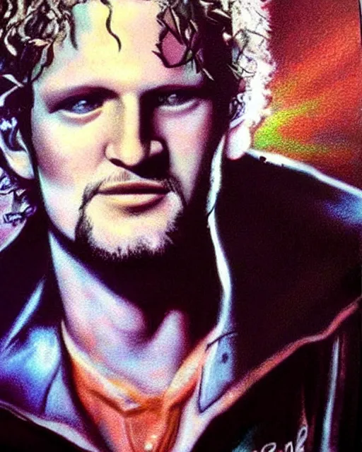 Prompt: layne staley in mtv unplugged, airbrush, drew struzan illustration art, key art, movie poster