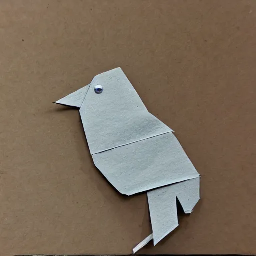 Image similar to bird, application made of paper and cardboard,