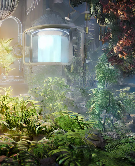 Image similar to intricate transparent clear see - through image of furnace, lush botany, floral environment, ultra realistic, concept art, pop art, photorealistic, octane render, 8 k, unreal engine. art by nori inoguchi and sam kaplan and zachary goulko and christopher marley