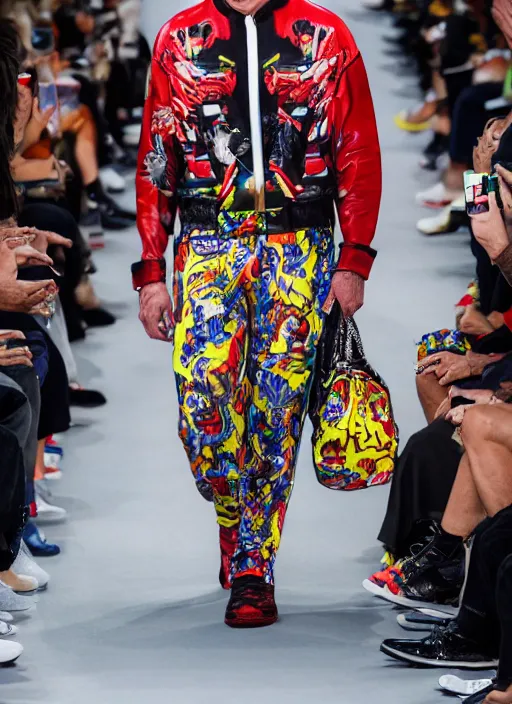 Image similar to hyperrealistic and heavy detailed balenciaga runway show of hulk hogan, leica sl 2 5 0 mm, vivid color, high quality, high textured, real life