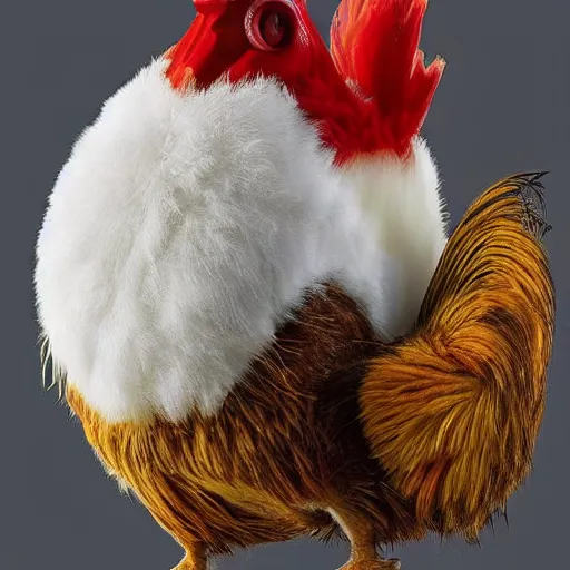 Prompt: A pokemon that is half rooster, half coconut.