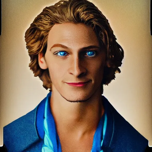 Image similar to casting photo for the role of guybrush threepwood. canon 5 d mark iii, photorealistic, polaroid filter