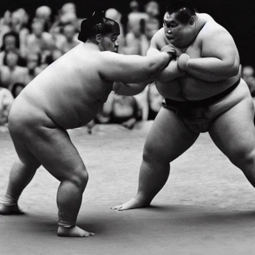 Prompt: sumo wrestling match between count orlok and bela lugosi