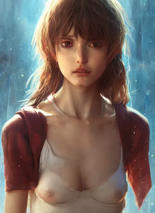 Prompt: ana de armas, evangelion, au naturel, hyper detailed, digital art, trending in artstation, cinematic lighting, studio quality, smooth render, unreal engine 5 rendered, octane rendered, art style by klimt and nixeu and ian sprigger and wlop and krenz cushart