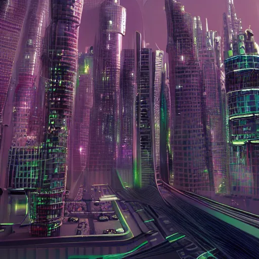 Image similar to Futuristic looking city by Gary Meyer, retro-futurism 4k, high details