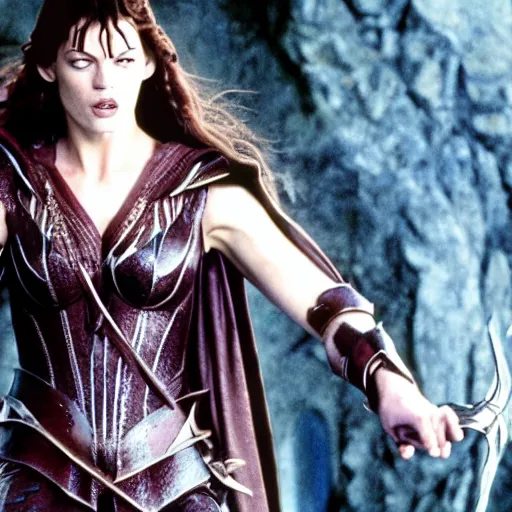 Prompt: milla jovovich in lotr,