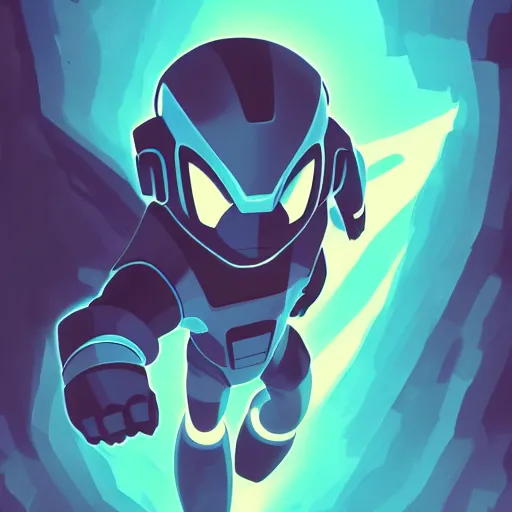 Image similar to face icon stylized minimalist mega man, loftis, cory behance hd by jesper ejsing, by rhads, makoto shinkai and lois van baarle, ilya kuvshinov, rossdraws global illumination