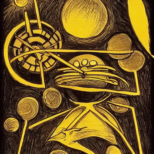 Image similar to Kinetic sculpture. Using data from a NASA exoplanet space telescope, scientists discovered a Jupiter-like world 379 light-years from Earth, orbiting a star similar to our Sun. Salad Fingers, vintage Looney Tunes by Alfred Kubin, by Ivan Bilibin, by Allison Bechdel peaceful, geometric