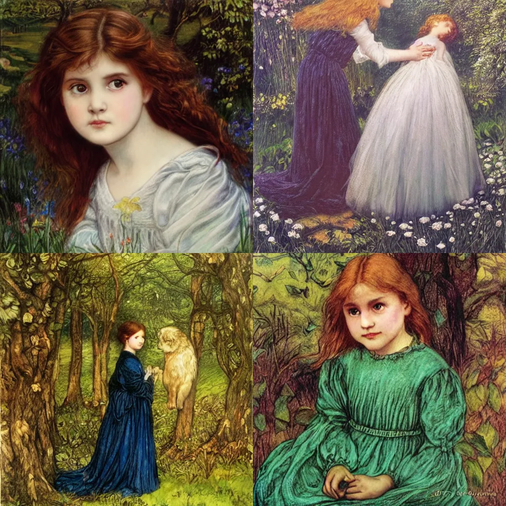 Prompt: E E E E E E E E E E E E E E E E E E E E by Arthur Hughes