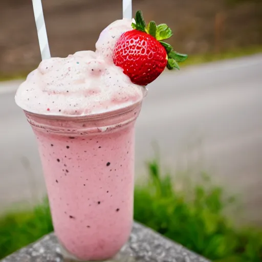 Image similar to very expensive milkshake on the side of the road, Sigma 85mm f/8