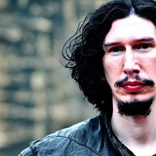 Prompt: adam driver as john snow.