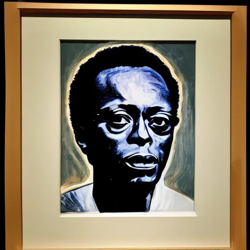 Image similar to miles davis portrait, art work at moma