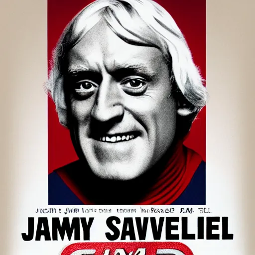 Image similar to Film Poster of Jimmy Saville as Captain America