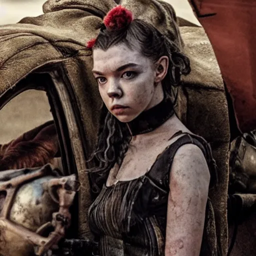 Prompt: Anya Taylor-Joy in the movie Mad Max Fury Road